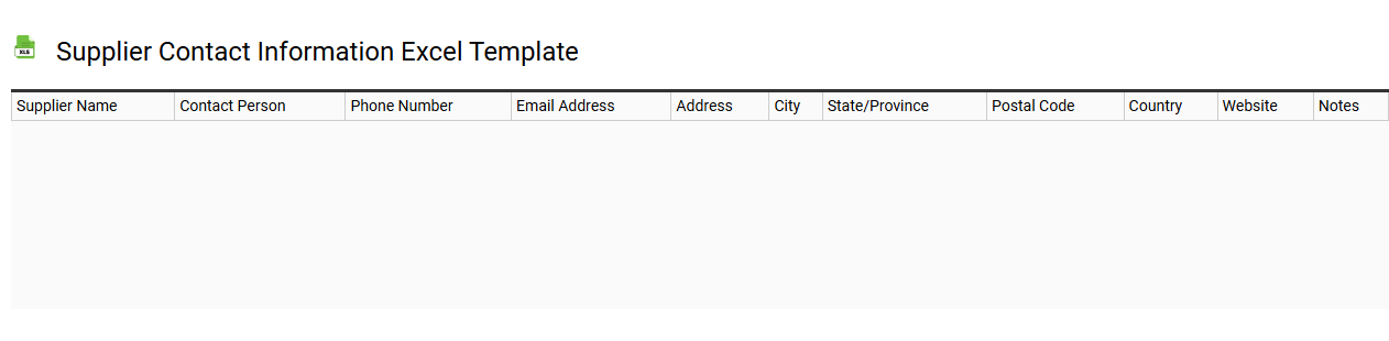 Supplier contact information Excel template