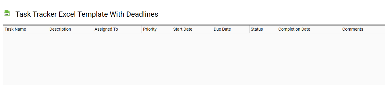 Task tracker Excel template with deadlines