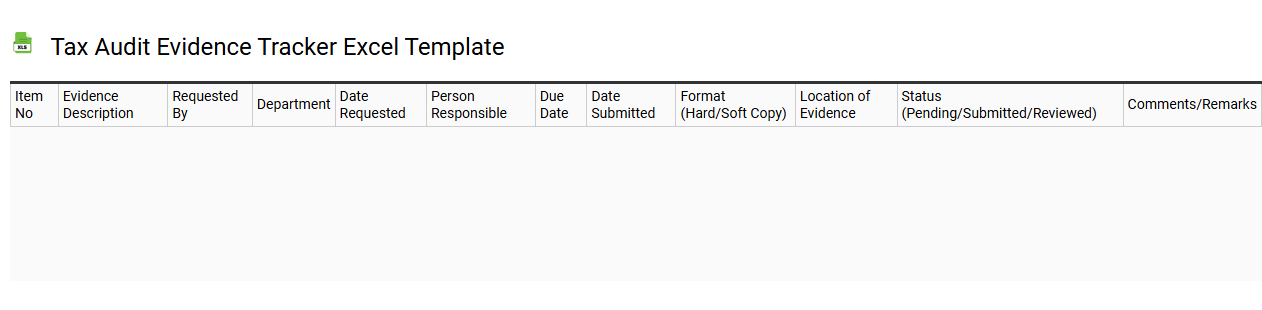 Tax audit evidence tracker Excel template