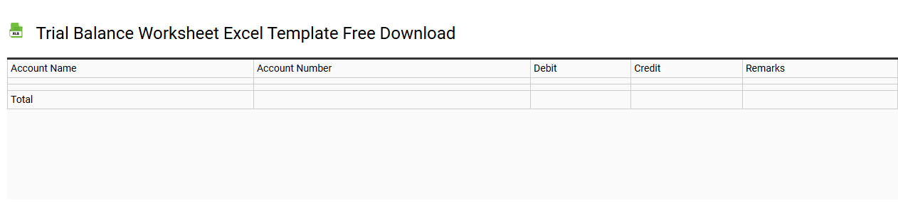 Trial balance worksheet Excel template free download