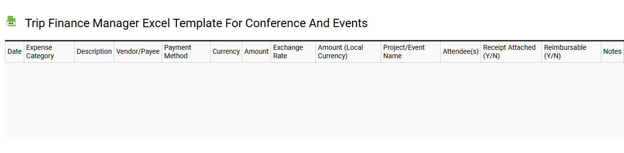 Trip finance manager Excel template for conference and events
