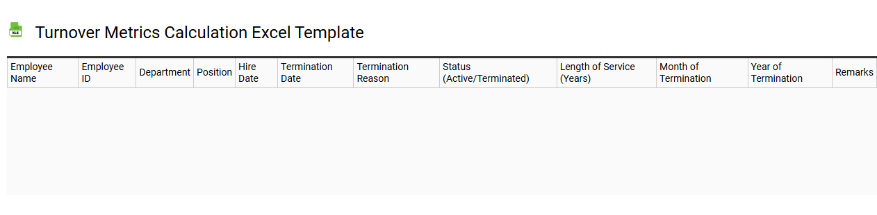 Turnover Metrics Calculation Excel template