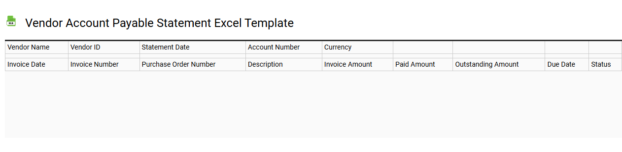 Vendor account payable statement Excel template
