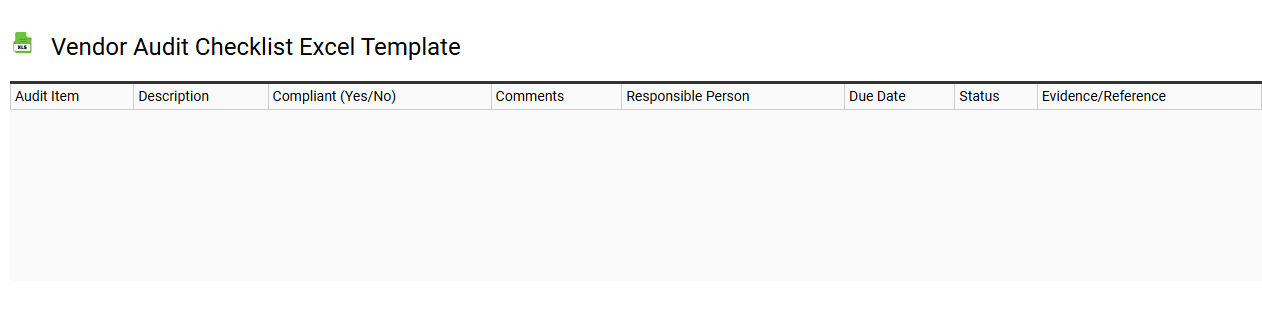 Vendor audit checklist Excel template