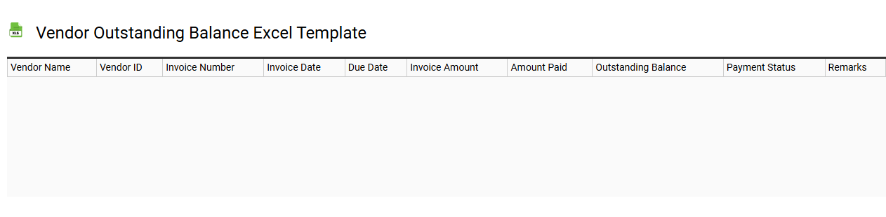 Vendor outstanding balance Excel template
