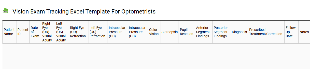 Vision exam tracking Excel template for optometrists