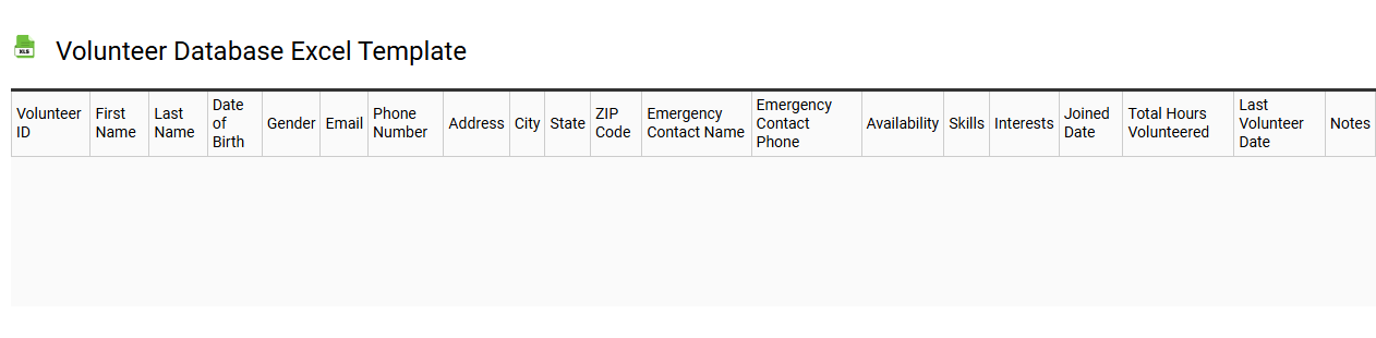 Volunteer database Excel template