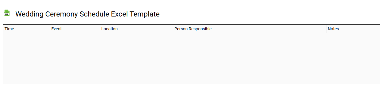 Wedding ceremony schedule Excel template