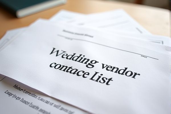 Wedding Vendor Contact List Excel Template for Easy Planning