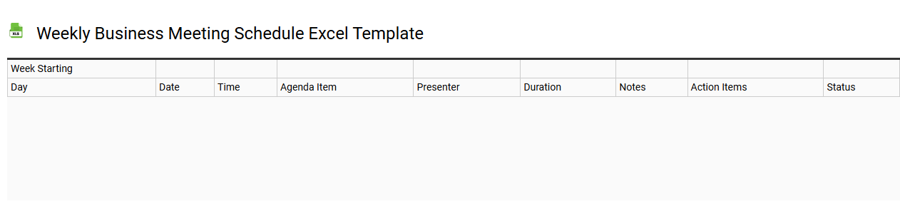 Weekly business meeting schedule Excel template