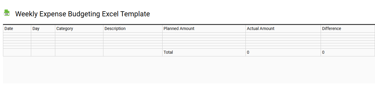 Weekly expense budgeting Excel template