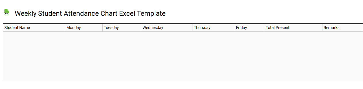 Weekly student attendance chart Excel template