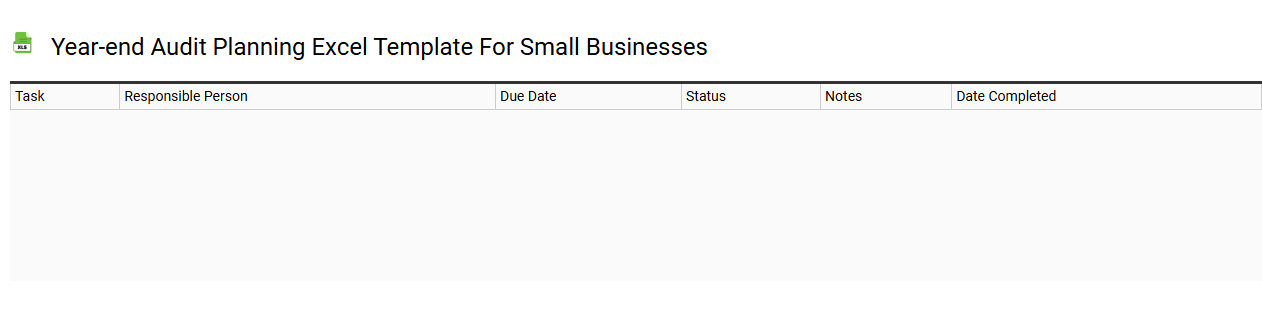 Year-end audit planning Excel template for small businesses
