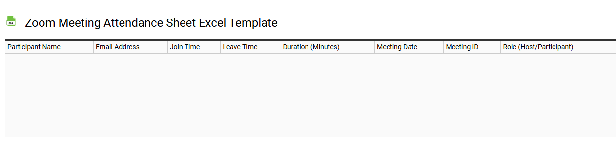 Zoom meeting attendance sheet Excel template
