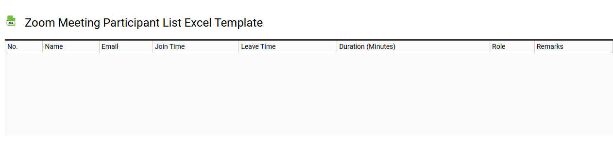 Zoom meeting participant list Excel template