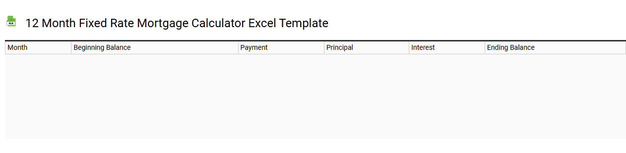 12 month fixed rate mortgage calculator Excel template