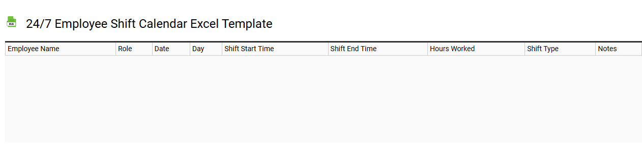 24/7 employee shift calendar Excel template