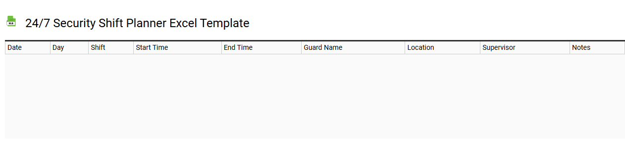 24/7 security shift planner Excel template