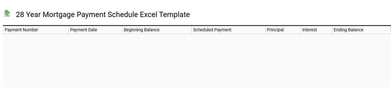 28 year mortgage payment schedule Excel template