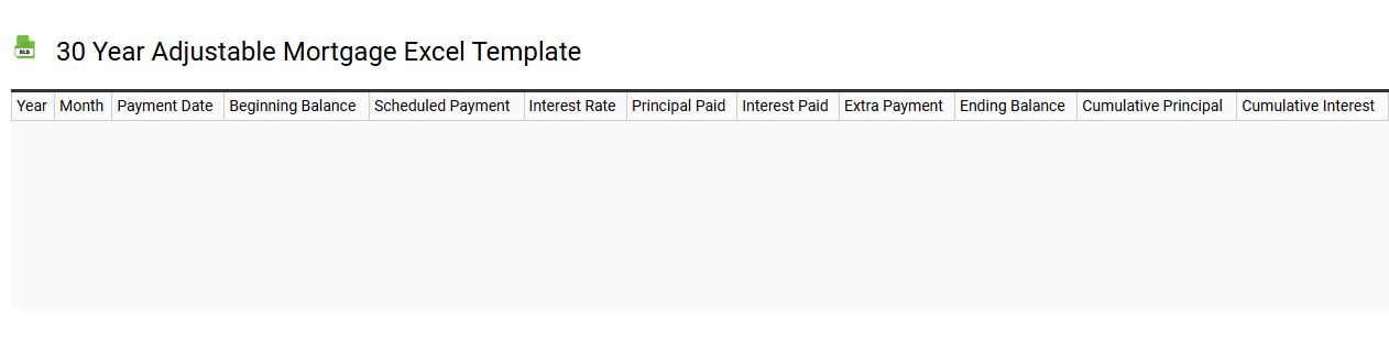 30 year adjustable mortgage Excel template