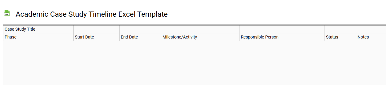 Academic case study timeline Excel template