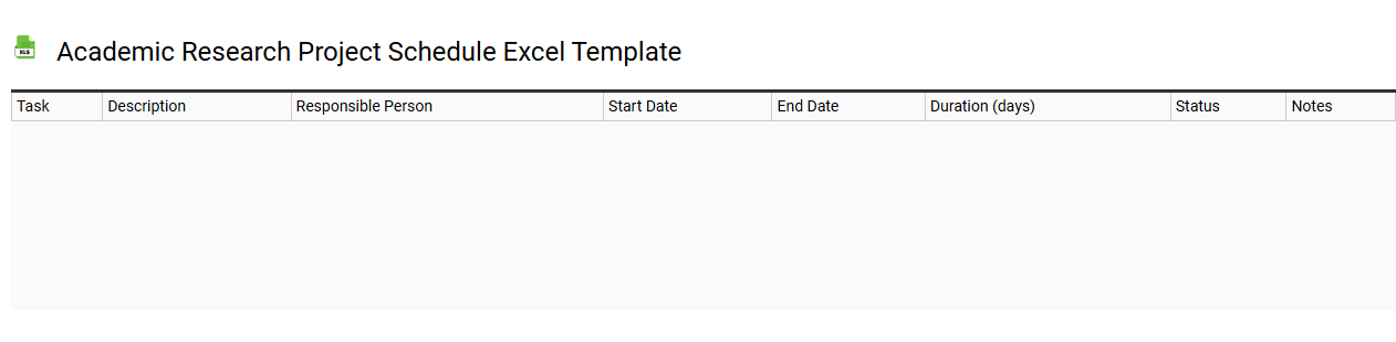 Academic research project schedule Excel template