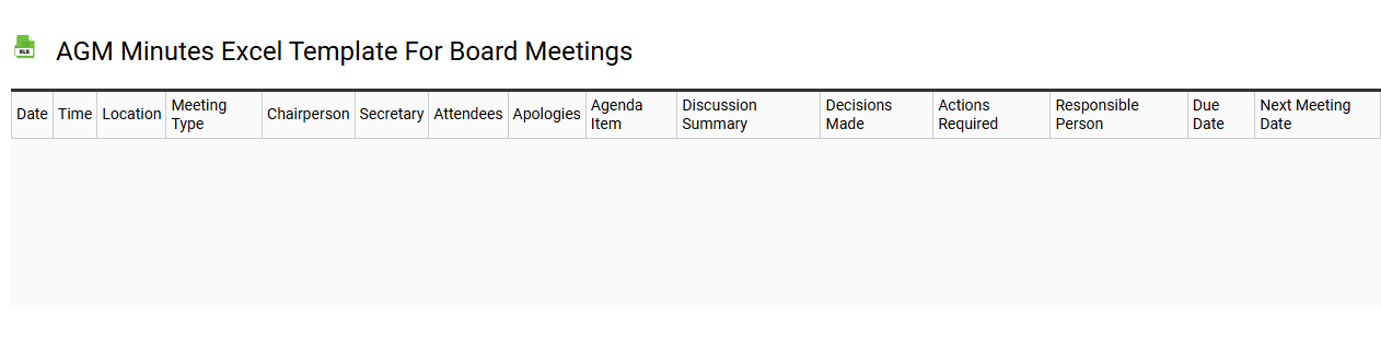 AGM minutes Excel template for board meetings