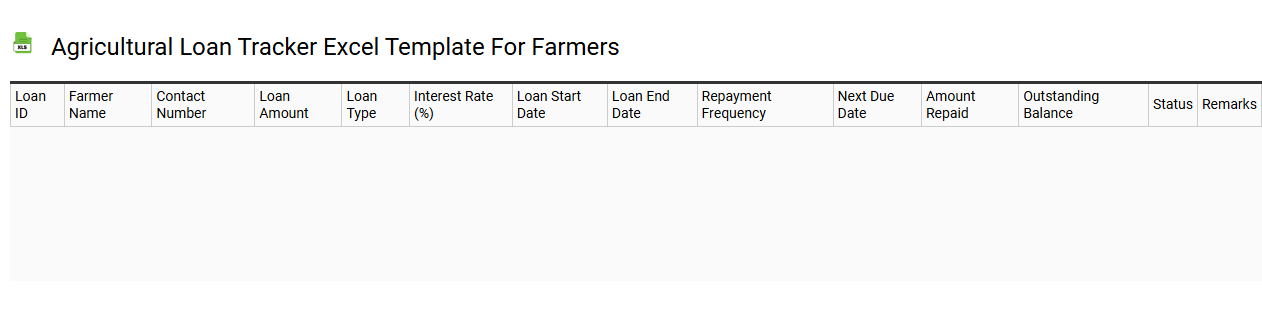 Agricultural loan tracker Excel template for farmers