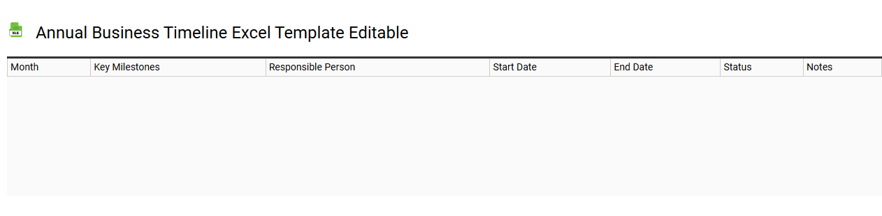 Annual business timeline Excel template editable