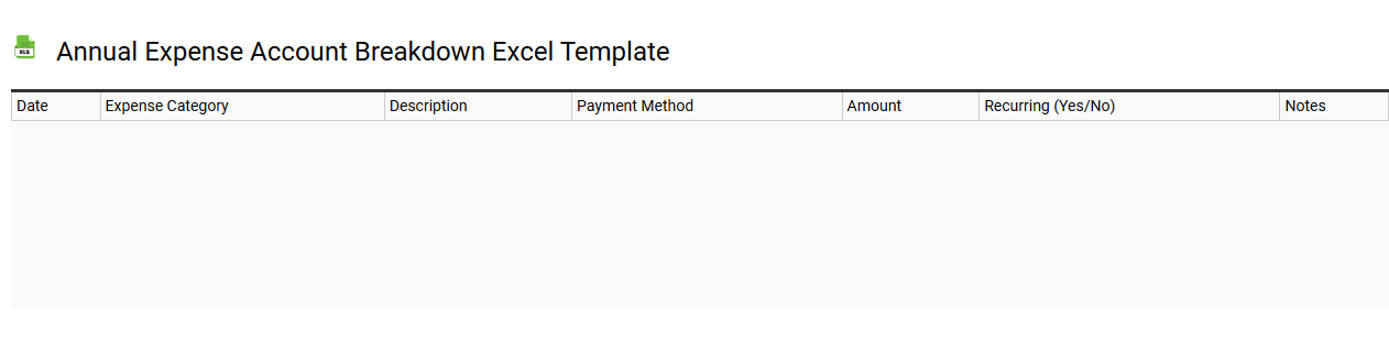Annual expense account breakdown Excel template