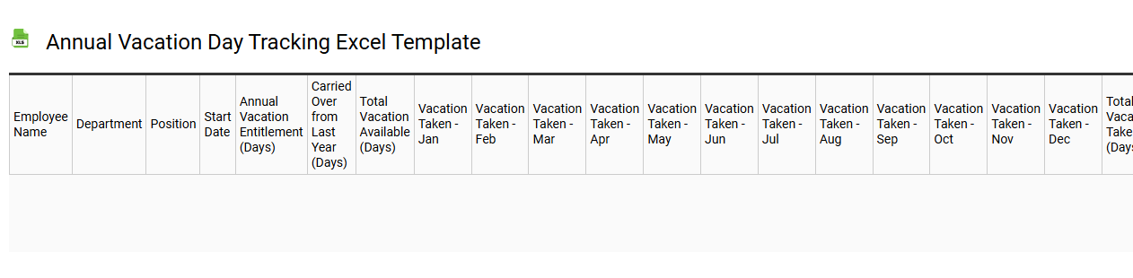 Annual vacation day tracking Excel template