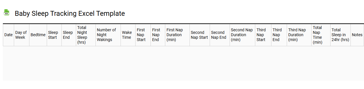 Baby sleep tracking Excel template