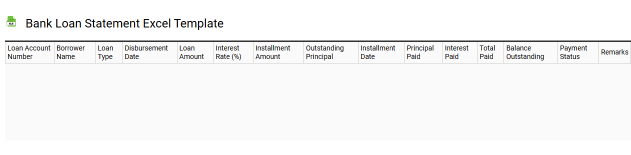 Bank loan statement Excel template