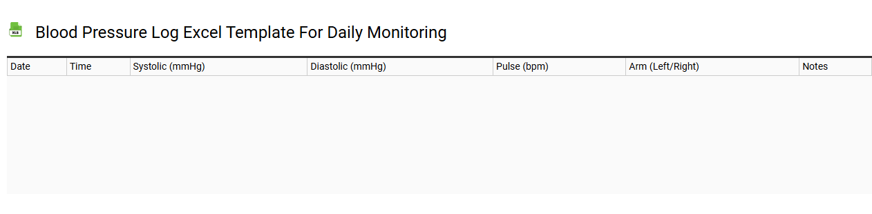 Blood pressure log Excel template for daily monitoring