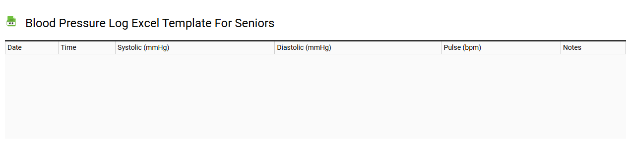 Blood pressure log Excel template for seniors