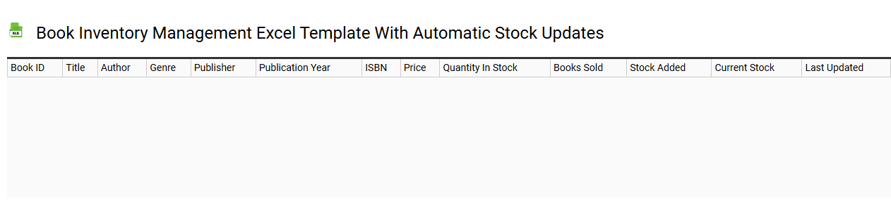 Book inventory management Excel template with automatic stock updates