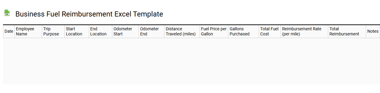 Business fuel reimbursement Excel template