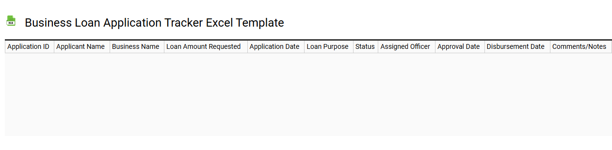 Business loan application tracker Excel template