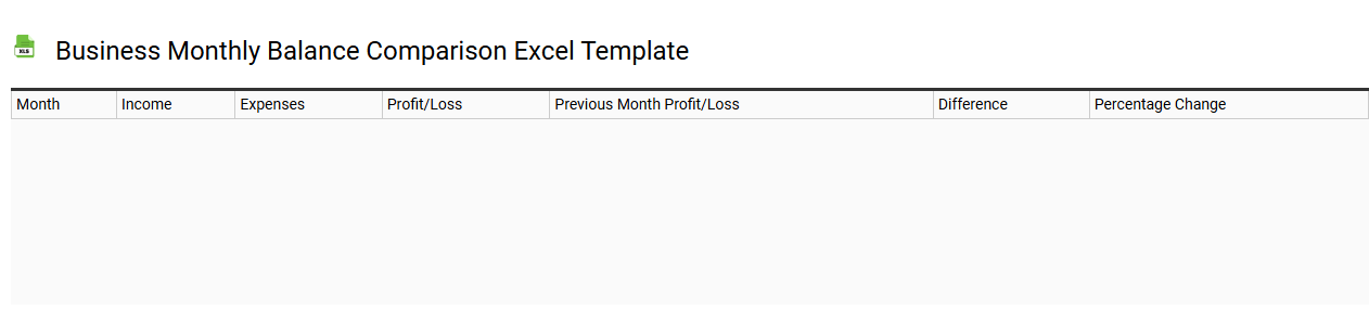 Business monthly balance comparison Excel template
