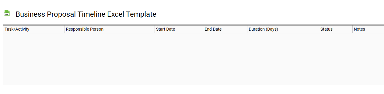 Business proposal timeline Excel template