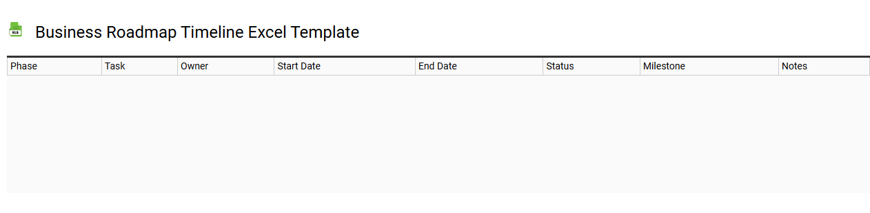 Business roadmap timeline Excel template