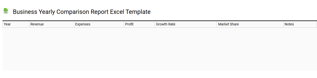 Business yearly comparison report Excel template