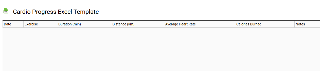 Cardio progress Excel template