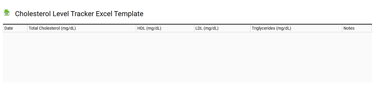 Cholesterol level tracker Excel template