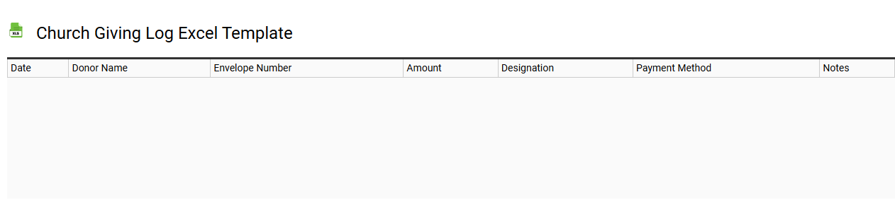Church giving log Excel template