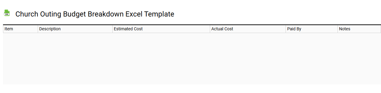 Church outing budget breakdown Excel template