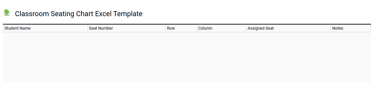 Classroom seating chart Excel template