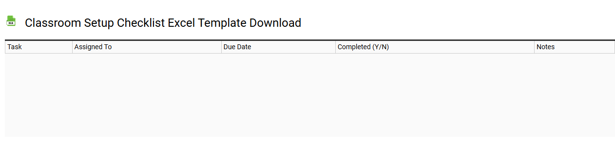 Classroom setup checklist Excel template download