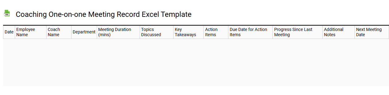 Coaching one-on-one meeting record Excel template