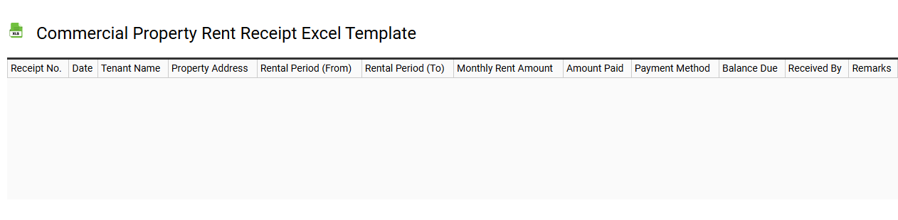 Commercial property rent receipt Excel template